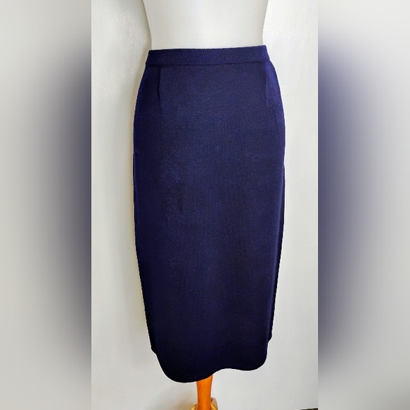 NAVY SANTANA KNIT SKIRT - Picture 1 of 6